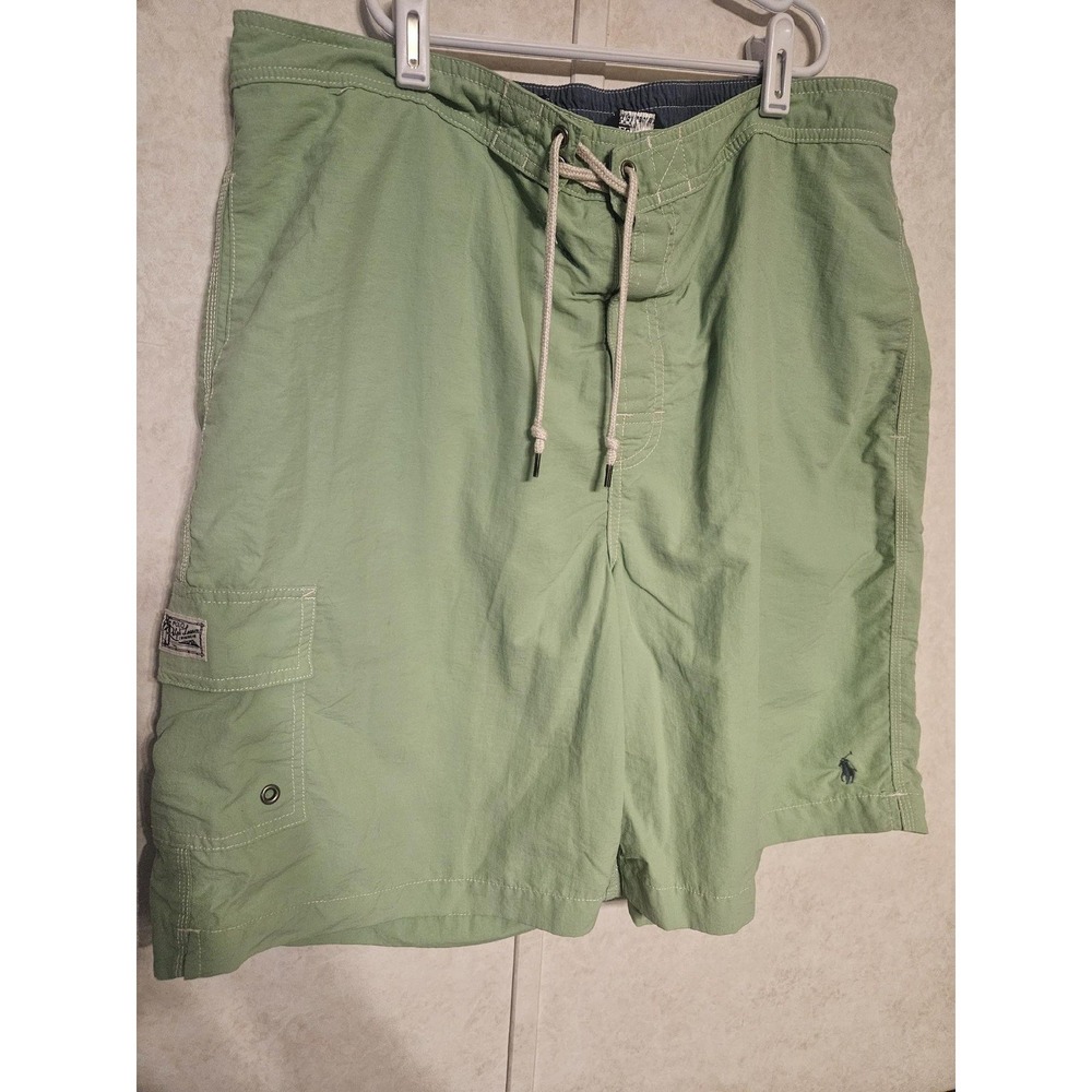 Polo Ralph Lauren Mens XL Green Lined Briefed Swim Swimming Trunks‎